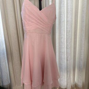 Pale Pink Chiffon Prom Party Dress